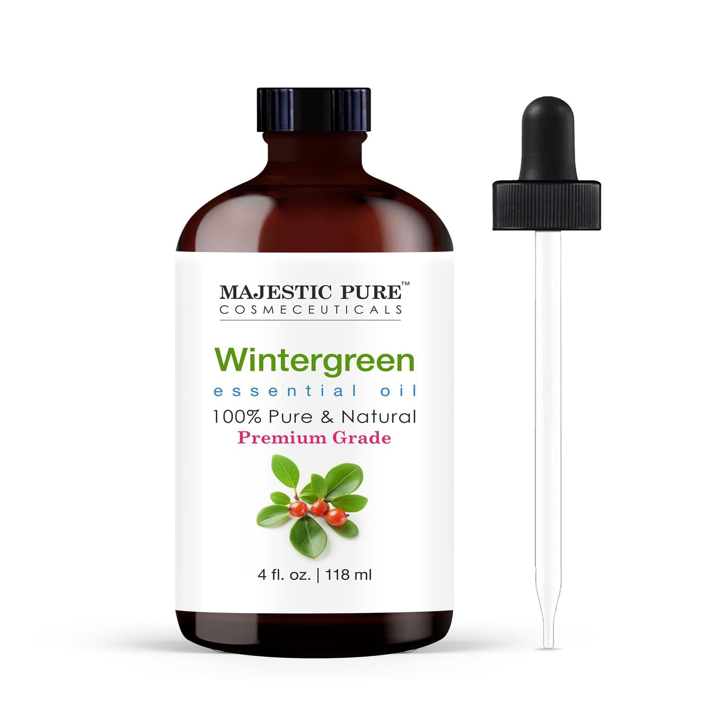 Majestic Pure Essential Oil with Glass Dropper - 100% Pure and Natural - Essential Oils for Diffuser, Aromatherapy, Soap and Candle Making, Tea Tree Essential Oil, Tea Tree Oil, 4 Fl Oz