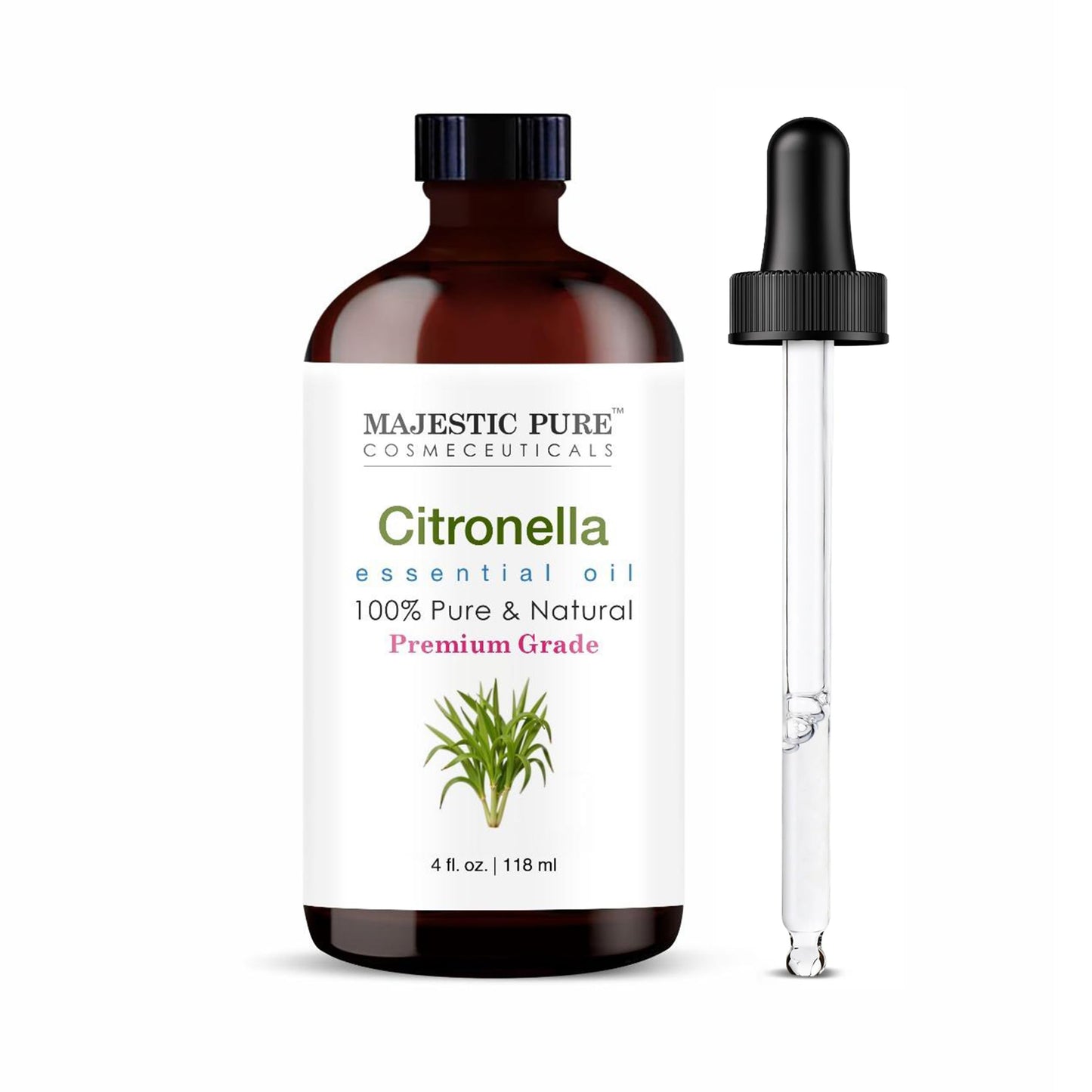 Majestic Pure Essential Oil with Glass Dropper - 100% Pure and Natural - Essential Oils for Diffuser, Aromatherapy, Soap and Candle Making, Tea Tree Essential Oil, Tea Tree Oil, 4 Fl Oz