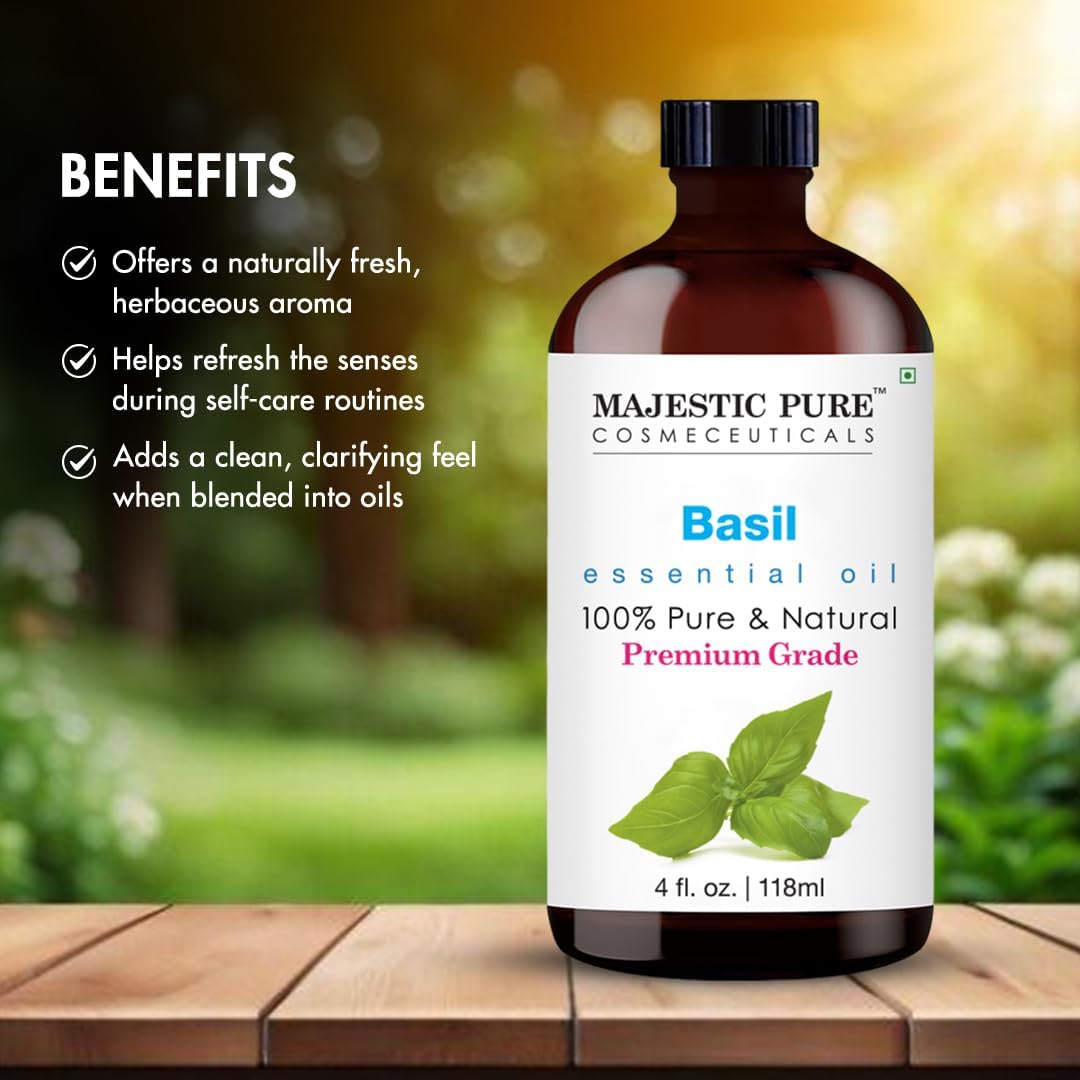 Majestic Pure Essential Oil with Glass Dropper - 100% Pure and Natural - Essential Oils for Diffuser, Aromatherapy, Soap and Candle Making, Tea Tree Essential Oil, Tea Tree Oil, 4 Fl Oz