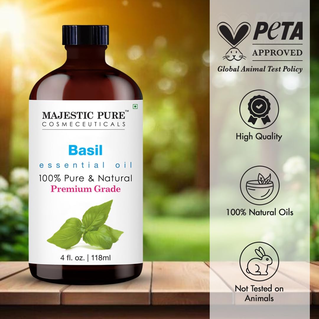 Majestic Pure Essential Oil with Glass Dropper - 100% Pure and Natural - Essential Oils for Diffuser, Aromatherapy, Soap and Candle Making, Tea Tree Essential Oil, Tea Tree Oil, 4 Fl Oz