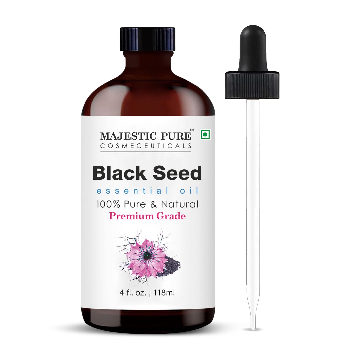 Majestic Pure Essential Oil with Glass Dropper - 100% Pure and Natural - Essential Oils for Diffuser, Aromatherapy, Soap and Candle Making, Tea Tree Essential Oil, Tea Tree Oil, 4 Fl Oz