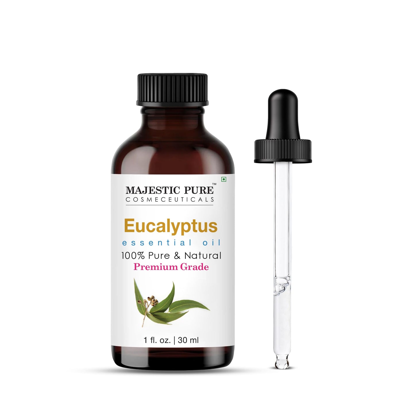 Majestic Pure Essential Oil with Glass Dropper - 100% Pure and Natural - Essential Oils for Diffuser, Aromatherapy, Soap and Candle Making, Tea Tree Essential Oil, Tea Tree Oil, 4 Fl Oz