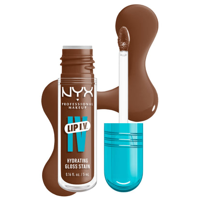NYX PROFESSIONAL MAKEUP Lip IV Hydrating Glossy Lip Stain with 12HR Hydration - Drippin In Rose (Pink)