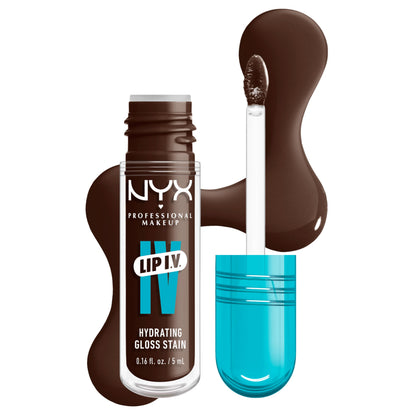 NYX PROFESSIONAL MAKEUP Lip IV Hydrating Glossy Lip Stain with 12HR Hydration - Drippin In Rose (Pink)