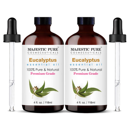 Majestic Pure Essential Oil with Glass Dropper - 100% Pure and Natural - Essential Oils for Diffuser, Aromatherapy, Soap and Candle Making, Tea Tree Essential Oil, Tea Tree Oil, 4 Fl Oz