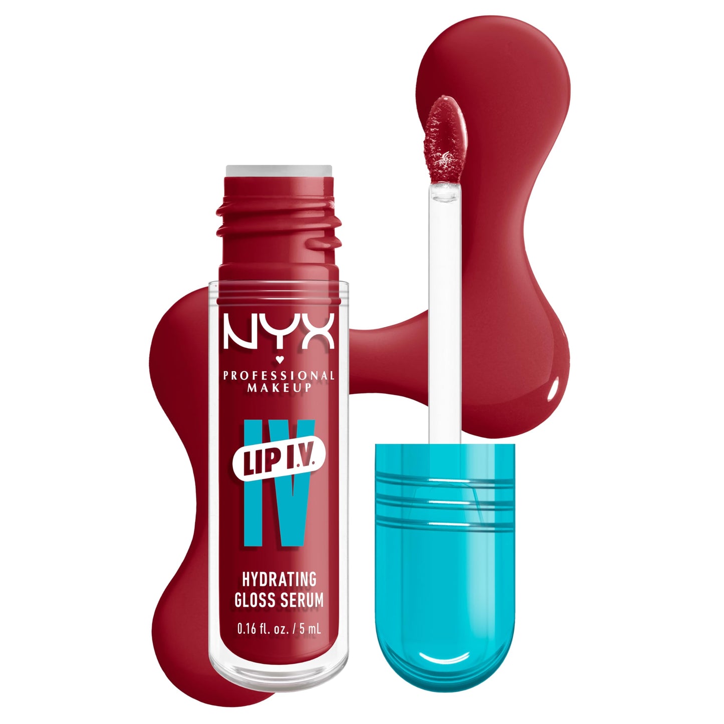 NYX PROFESSIONAL MAKEUP Lip IV Hydrating Glossy Lip Stain with 12HR Hydration - Drippin In Rose (Pink)