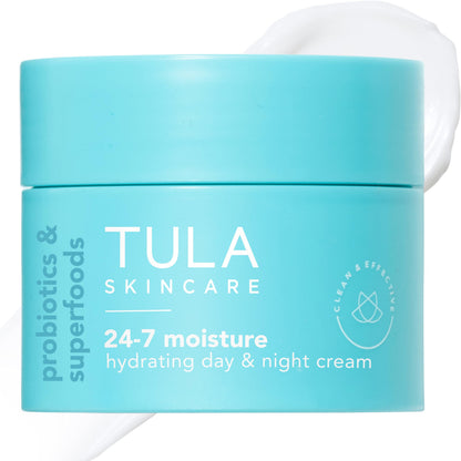 TULA Skincare 24-7 Hydrating Day & Night Cream, Anti-Aging Face Moisturizer for Dryness & Dullness with Prebiotic Extracts & Hyaluronic Acid