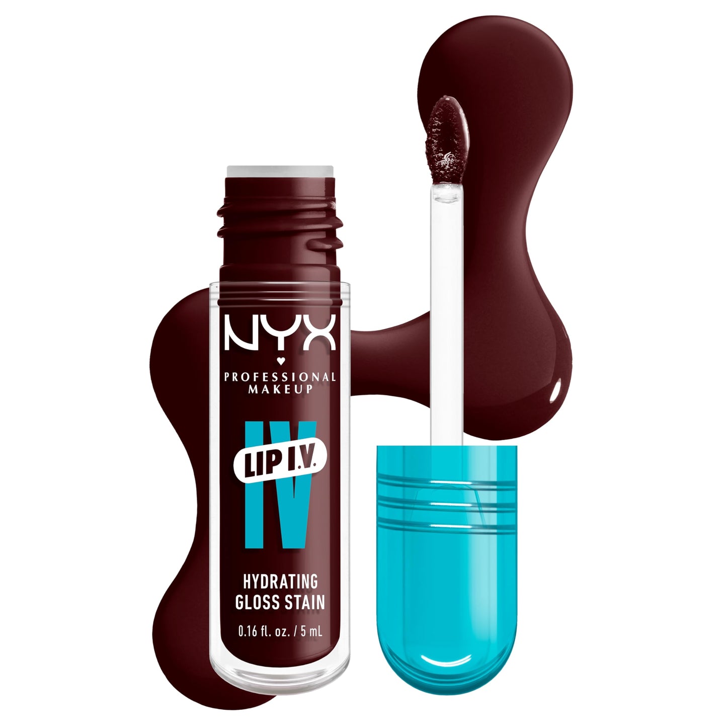 NYX PROFESSIONAL MAKEUP Lip IV Hydrating Glossy Lip Stain with 12HR Hydration - Drippin In Rose (Pink)