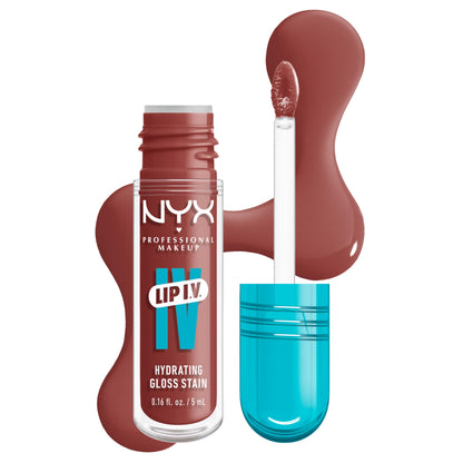 NYX PROFESSIONAL MAKEUP Lip IV Hydrating Glossy Lip Stain with 12HR Hydration - Drippin In Rose (Pink)