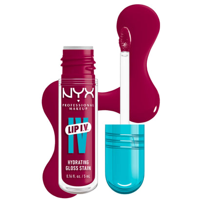 NYX PROFESSIONAL MAKEUP Lip IV Hydrating Glossy Lip Stain with 12HR Hydration - Drippin In Rose (Pink)