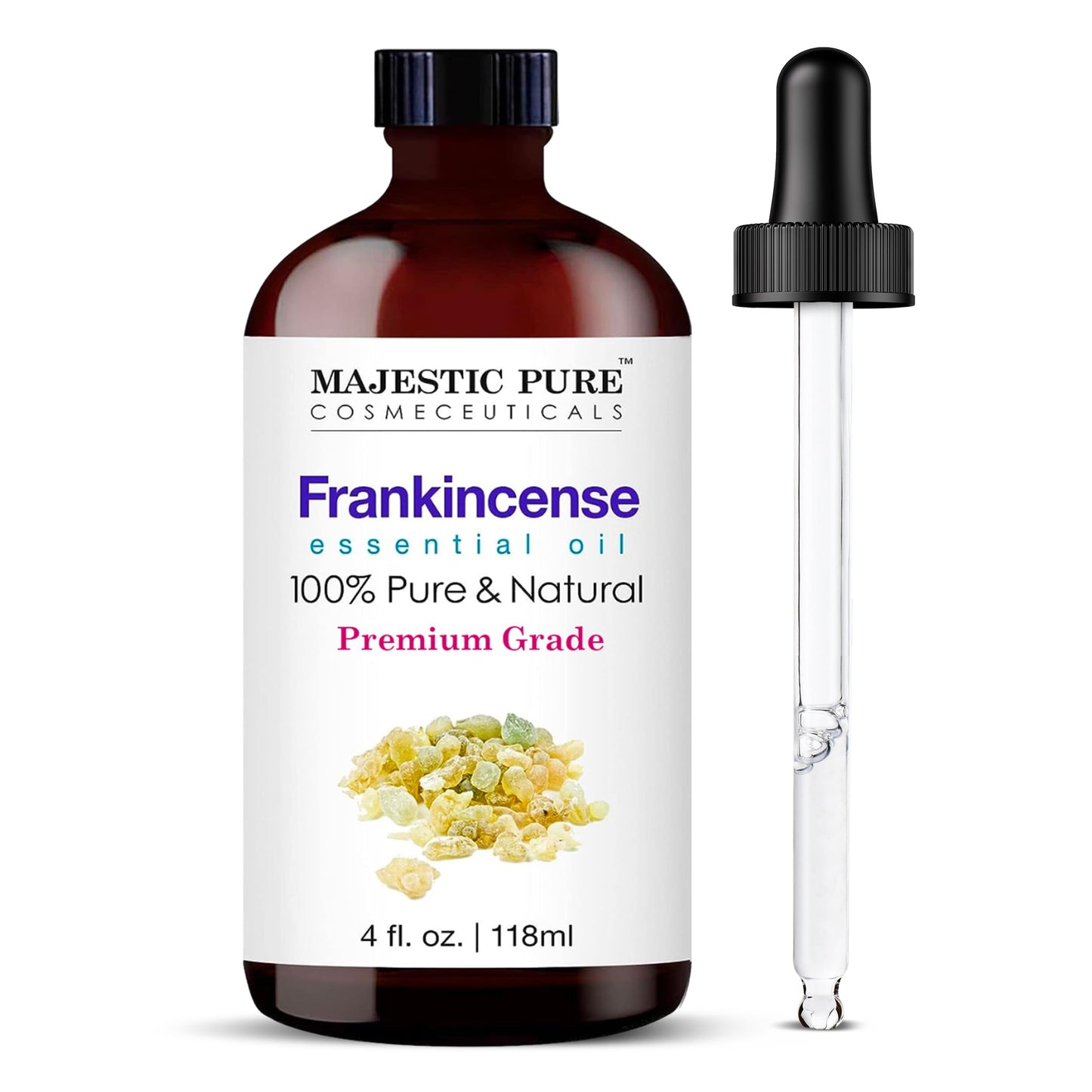 Majestic Pure Essential Oil with Glass Dropper - 100% Pure and Natural - Essential Oils for Diffuser, Aromatherapy, Soap and Candle Making, Tea Tree Essential Oil, Tea Tree Oil, 4 Fl Oz