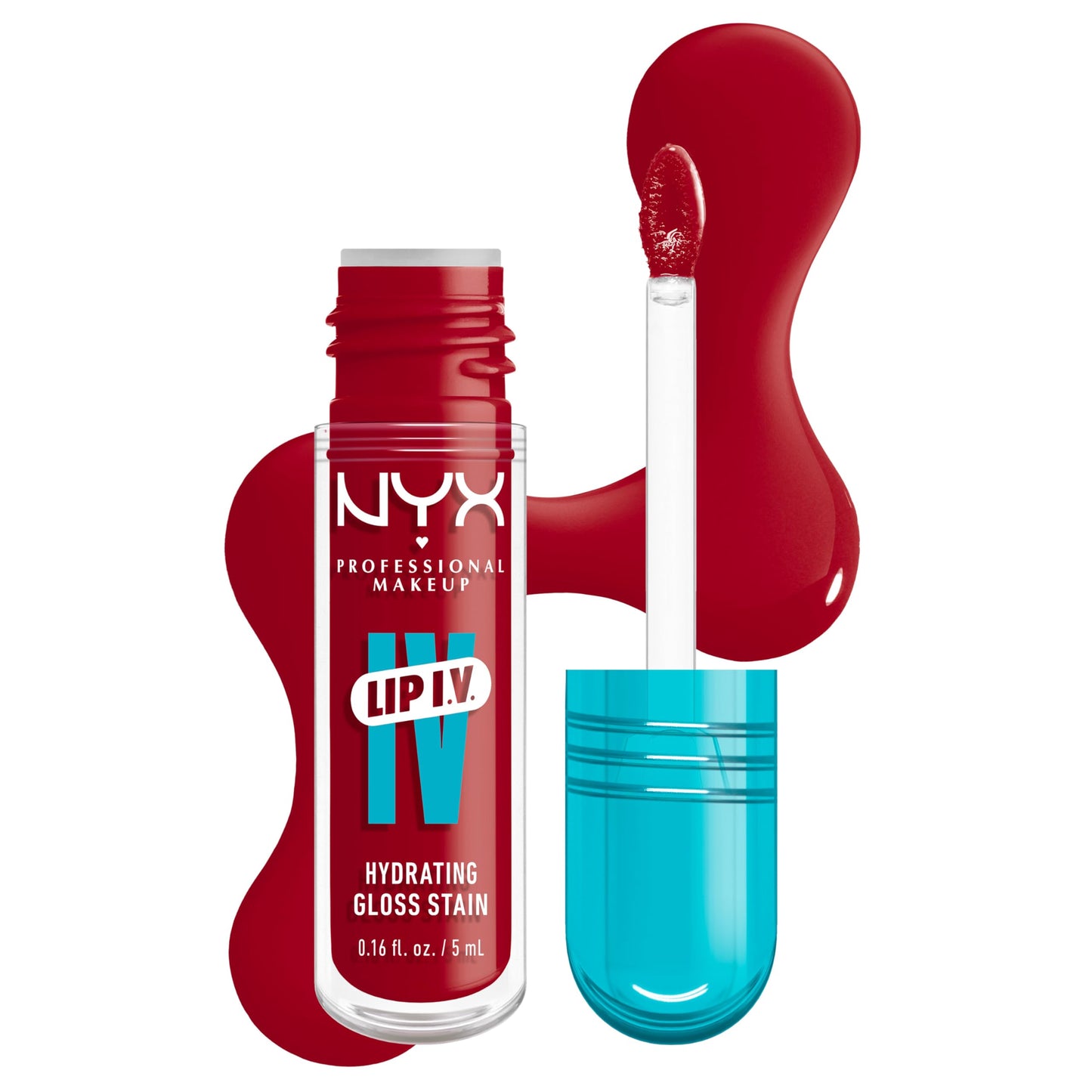 NYX PROFESSIONAL MAKEUP Lip IV Hydrating Glossy Lip Stain with 12HR Hydration - Drippin In Rose (Pink)