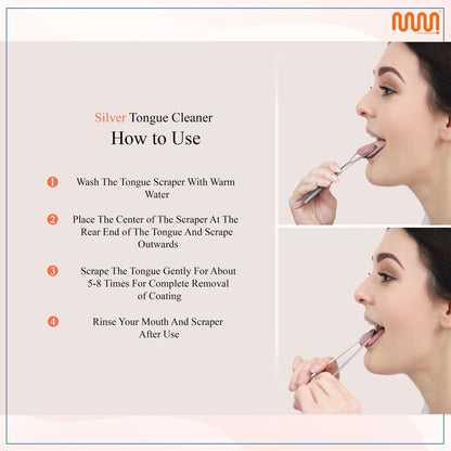 MasterMedi Tongue Cleaner Tongue Scraper Surgical Grade Stainless Steel Tongue Brush Dental Kit Professional Eliminate Bad Breath With Non-synthetic Grip (Family Pack (4 pcs)