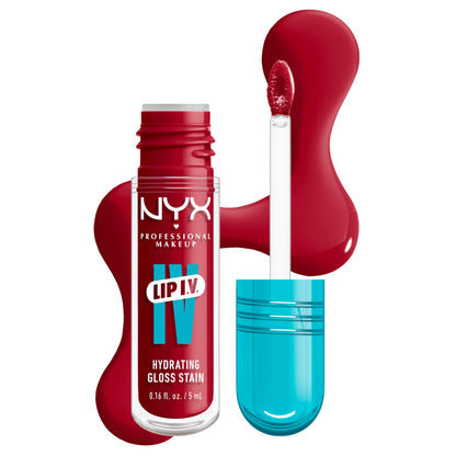 NYX PROFESSIONAL MAKEUP Lip IV Hydrating Glossy Lip Stain with 12HR Hydration - Drippin In Rose (Pink)