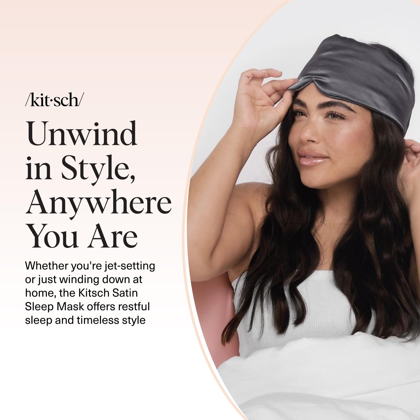 Kitsch Contour Pillow Eye Mask – Softer Than Silk Eye Masks for Sleep, Blindfold Sleep Masks for Women & Men, No Eye Pressure, Lightweight, Eye Care, Travel Essentials - Blush