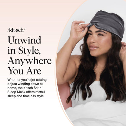 Kitsch Contour Pillow Eye Mask – Softer Than Silk Eye Masks for Sleep, Blindfold Sleep Masks for Women & Men, No Eye Pressure, Lightweight, Eye Care, Travel Essentials - Blush