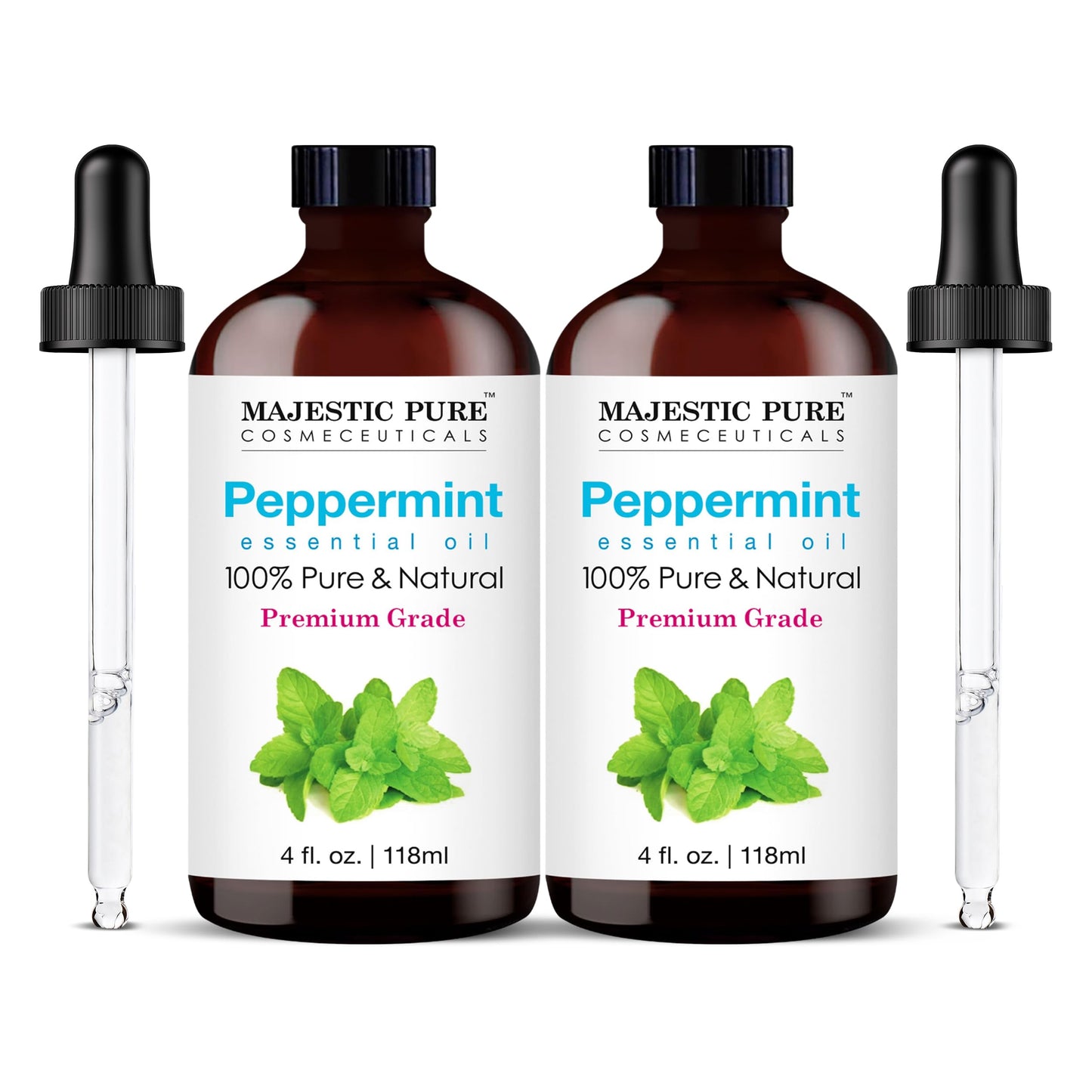 Majestic Pure Essential Oil with Glass Dropper - 100% Pure and Natural - Essential Oils for Diffuser, Aromatherapy, Soap and Candle Making, Tea Tree Essential Oil, Tea Tree Oil, 4 Fl Oz