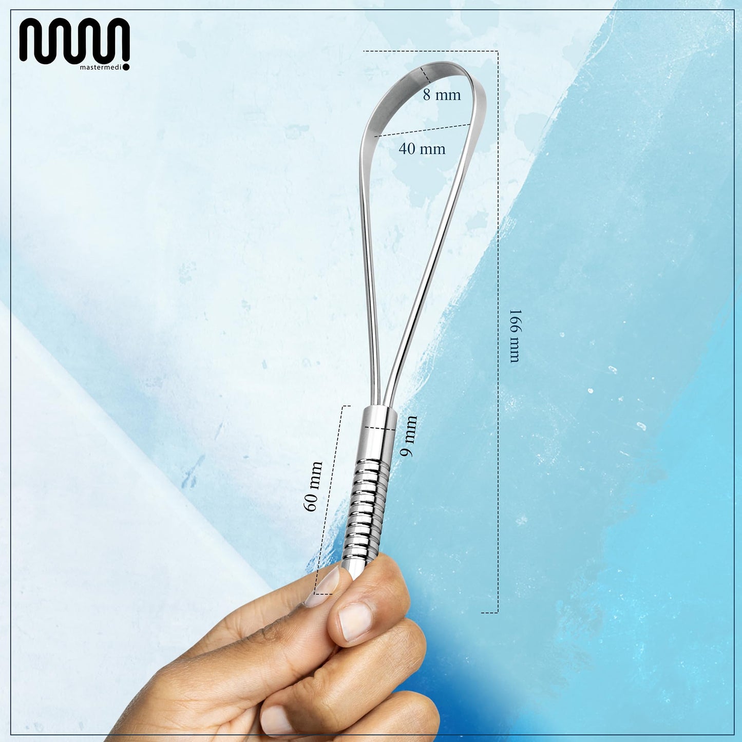 MasterMedi Tongue Cleaner Tongue Scraper Surgical Grade Stainless Steel Tongue Brush Dental Kit Professional Eliminate Bad Breath With Non-synthetic Grip (Family Pack (4 pcs)