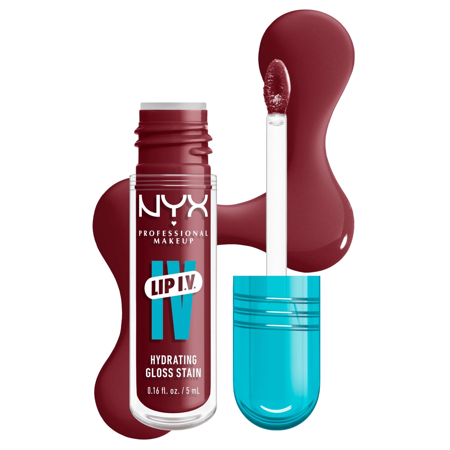 NYX PROFESSIONAL MAKEUP Lip IV Hydrating Glossy Lip Stain with 12HR Hydration - Drippin In Rose (Pink)