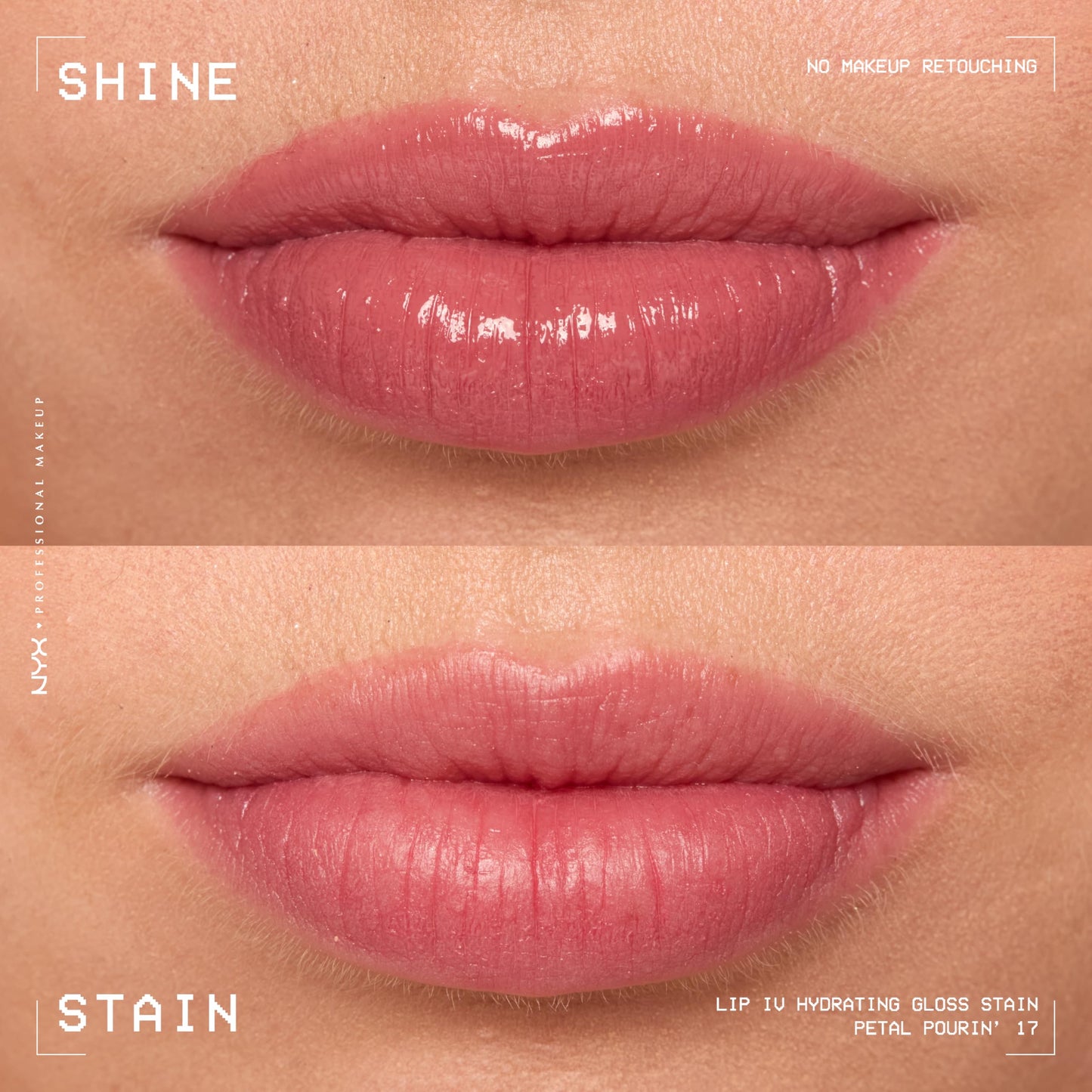 NYX PROFESSIONAL MAKEUP Lip IV Hydrating Glossy Lip Stain with 12HR Hydration - Drippin In Rose (Pink)