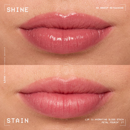 NYX PROFESSIONAL MAKEUP Lip IV Hydrating Glossy Lip Stain with 12HR Hydration - Drippin In Rose (Pink)