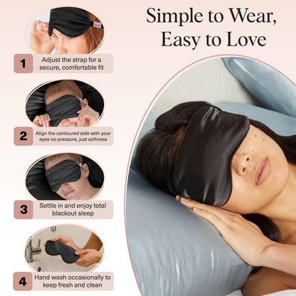 Kitsch Contour Pillow Eye Mask – Softer Than Silk Eye Masks for Sleep, Blindfold Sleep Masks for Women & Men, No Eye Pressure, Lightweight, Eye Care, Travel Essentials - Blush