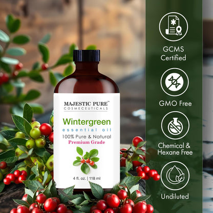 Majestic Pure Essential Oil with Glass Dropper - 100% Pure and Natural - Essential Oils for Diffuser, Aromatherapy, Soap and Candle Making, Tea Tree Essential Oil, Tea Tree Oil, 4 Fl Oz