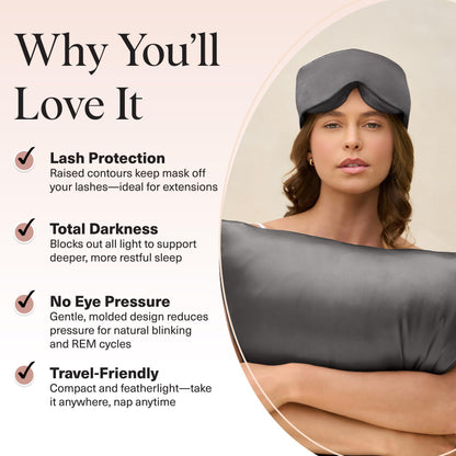 Kitsch Contour Pillow Eye Mask – Softer Than Silk Eye Masks for Sleep, Blindfold Sleep Masks for Women & Men, No Eye Pressure, Lightweight, Eye Care, Travel Essentials - Blush