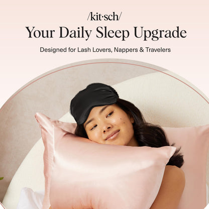 Kitsch Contour Pillow Eye Mask – Softer Than Silk Eye Masks for Sleep, Blindfold Sleep Masks for Women & Men, No Eye Pressure, Lightweight, Eye Care, Travel Essentials - Blush