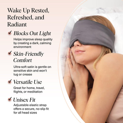 Kitsch Contour Pillow Eye Mask – Softer Than Silk Eye Masks for Sleep, Blindfold Sleep Masks for Women & Men, No Eye Pressure, Lightweight, Eye Care, Travel Essentials - Blush
