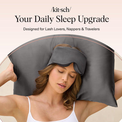 Kitsch Contour Pillow Eye Mask – Softer Than Silk Eye Masks for Sleep, Blindfold Sleep Masks for Women & Men, No Eye Pressure, Lightweight, Eye Care, Travel Essentials - Blush