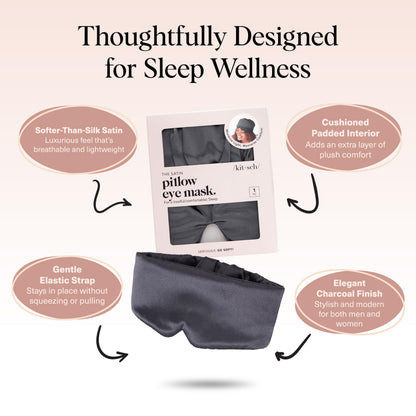 Kitsch Contour Pillow Eye Mask – Softer Than Silk Eye Masks for Sleep, Blindfold Sleep Masks for Women & Men, No Eye Pressure, Lightweight, Eye Care, Travel Essentials - Blush