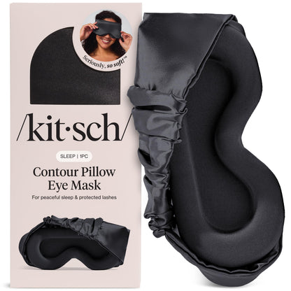 Kitsch Contour Pillow Eye Mask – Softer Than Silk Eye Masks for Sleep, Blindfold Sleep Masks for Women & Men, No Eye Pressure, Lightweight, Eye Care, Travel Essentials - Blush